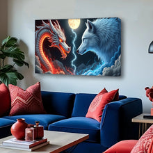 Load image into Gallery viewer, 3D Dragon and Wolf Wall Art III