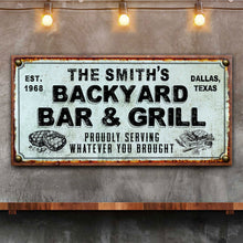 Load image into Gallery viewer, Backyard Bar &amp; Grill Sign XXIV