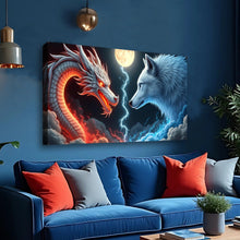 Load image into Gallery viewer, 3D Dragon and Wolf Wall Art III