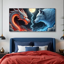 Load image into Gallery viewer, 3D Dragon and Wolf Wall Art III