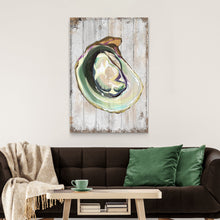 Load image into Gallery viewer, Oyster Shell Coastal Portrait Canvas Wall Art