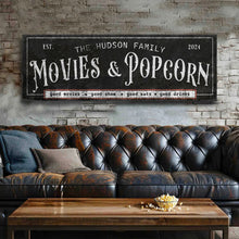 Load image into Gallery viewer, Personalized Movies &amp; Popcorn Sign II