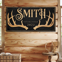 Load image into Gallery viewer, Personalized Family Antler Sign