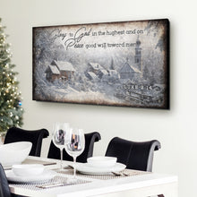 Load image into Gallery viewer, Vintage Christmas Village Luke 2:14 Scripture Sign II