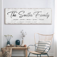 Load image into Gallery viewer, Last Name Family Sign Black And White