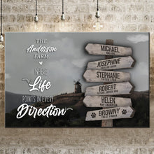 Load image into Gallery viewer, Where Life Points In Every Direction Family Farm Names Sign II