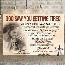 Load image into Gallery viewer, Personalized God Saw You Getting Tired Memorial Sign III