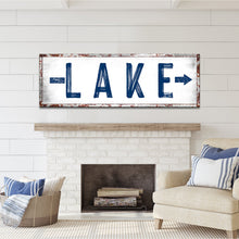 Load image into Gallery viewer, Rustic Lake Arrow Sign