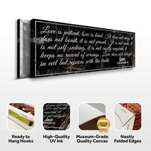 Load image into Gallery viewer, 1 Corinthians 13: 'Love Is Patient' - Rustic Christian Wall Art, Religious Decor for Living Room