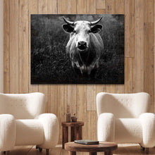 Load image into Gallery viewer, Longhorn Cattle Portrait Canvas Wall Art