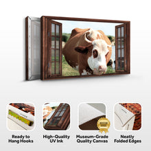 Load image into Gallery viewer, Cattle On Window Canvas Wall Art