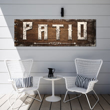 Load image into Gallery viewer, Distressed White Patio Sign