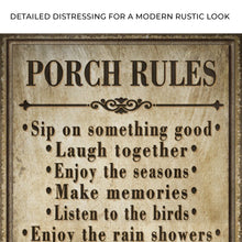 Load image into Gallery viewer, Porch Rules Sign II