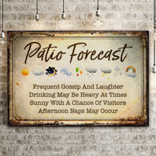 Load image into Gallery viewer, Patio Forecast Sign