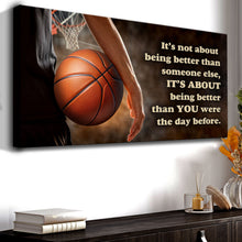 Load image into Gallery viewer, It's Not About Being Better Sports Quote Sign IV