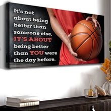 Load image into Gallery viewer, It's Not About Being Better Sports Quote Sign V