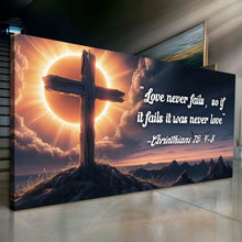 Load image into Gallery viewer, Corinthians 13:4-8 - Love Never Fails Faith Sign