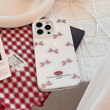 Load image into Gallery viewer, Gilt red plaid bow iPhone17 phone case Apple 14 for 16promax glass hard 13 sweet