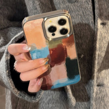 Load image into Gallery viewer, Art Contrast Color Splicing Apple 16 Mobile Phone Case 17promax Leather 15 Suitable for iPhone13 Electroplating 14 Advanced