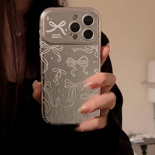 Load image into Gallery viewer, Japanese and Korean style is suitable for iphone16 Apple 15 mobile phone case 14promax full screen bow 17 leather 12 electroplating