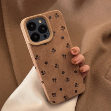 Load image into Gallery viewer, ins suede French small floral application iphone16 iPhone case 17pro max simple 14 retro 13