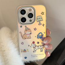 Load image into Gallery viewer, Gilt cute cute pet suitable for iphone17 mobile phone case 16 laser 15Promax generation 14 cartoon 11 electroplating