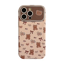 Load image into Gallery viewer, Cute bear flower for iphone16 apple 15 mobile phone case 13promax leather 17 literary and fresh 12