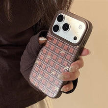 Load image into Gallery viewer, Gilt Apple 16 mobile phone case 17promax retro plaid bow 11 for iPhone15 leather anti-drop