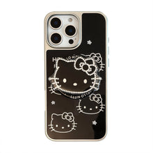 Load image into Gallery viewer, Gilt Apple 16promax mobile phone case flash diamond cat magnetic suction bracket iphone15 electroplating 17 Huawei application