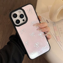 Load image into Gallery viewer, Gilt is suitable for iphone16promax Apple 15 mobile phone case 13 glass 14 light luxury 17 pink bow hair