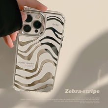 Load image into Gallery viewer, Abstract mirror iphone16 iPhone case 17promax simple 13 premium 11 makeup mirror 12 zebra pattern