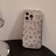 Load image into Gallery viewer, Sketch flower for iphone16 iPhone 15 mobile phone case 13promax silver leather 17 premium sense 12 Korean