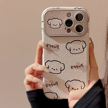 Load image into Gallery viewer, Cream cute puppy for iphone16 apple 15 mobile phone case 17promax cortex 11 generation hair 14 soft cover