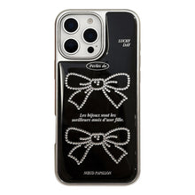 Load image into Gallery viewer, Gilt applicable Apple 15promax mobile phone case iphone16 sweet and cool bow 17 Korean 14 electroplating Huawei
