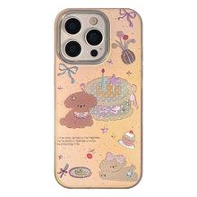 Load image into Gallery viewer, Gilt laser for iphone17 mobile phone case 16Promax pink cake puppy 15 anti-drop 14 cartoon 13