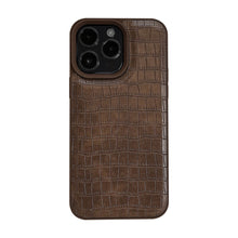 Load image into Gallery viewer, Retro brown alligator leather pattern 15 Apple 16 mobile phone case 17promax premium wind for iPhone13 personality 11