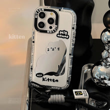 Load image into Gallery viewer, ins wind mirror cartoon cat suitable for 16Pro Max Apple 15 mobile phone case iPhone17 sweet cool 12 hand rope