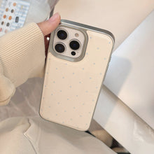 Load image into Gallery viewer, Korean simple polka dot Apple 16 mobile phone case 17promax leather 15 for iPhone13 personality 14 couples