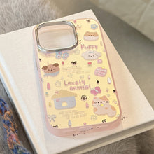 Load image into Gallery viewer, Gilt colored small animals are suitable for iphone16 mobile phone case 17Promax laser 15 anti-drop 14 generation 13 hard