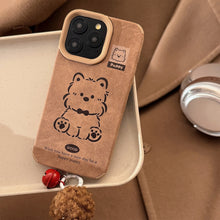 Load image into Gallery viewer, Suede for 17promax iPhone case iPhone 15 West Highland Puppy 14 Plush rope 13 Soft 16 sets