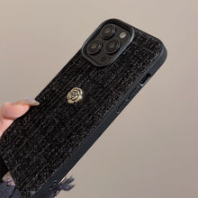 Load image into Gallery viewer, Woolen camellia Apple 16 mobile phone case 17promax autumn and winter 15 is suitable for iPhone13 Xiaoxiangfeng 11 generation