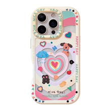 Load image into Gallery viewer, Dopamine love puppy is suitable for Apple 16 mobile phone case iphone17 mirror bracket 15promax delivery 14.
