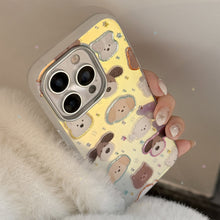 Load image into Gallery viewer, Gilt puppy head for iphone17 mobile phone case 17Promax laser 16 electroplating 14 fun 13 hard 15