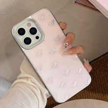 Load image into Gallery viewer, Gilt ins bow apple 16 mobile phone case for iPhone15 anti-drop 17pro max glass 14 sweet