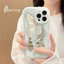 Load image into Gallery viewer, Cold wind temperament floral iphone16pro max mobile phone case 15 Apple 11 makeup mirror XR suitable for 14pro