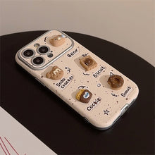 Load image into Gallery viewer, Cute three-dimensional bear applies to 16 Apple 17ProMax mobile phone case iphone15 leather 12 cookies 14