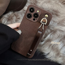 Load image into Gallery viewer, Applicable to iPhone15 iPhone case 14Pro max retro leather wristband 11 premium ins moon pit pattern 13