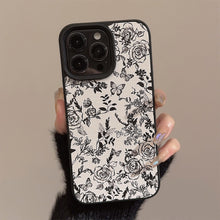 Load image into Gallery viewer, Temperament ins rose flower apple 15 mobile phone case 17pro max leather 11 for iPhone16 literature and art 12