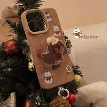 Load image into Gallery viewer, ins suede cartoon sausage for iphone16 iPhone case 17pro max bracket 14 plush rope 13