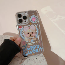 Load image into Gallery viewer, Dopamine puppy 17promax iPhone case for iphone16 cute 13 makeup mirror 15 sticker diamond